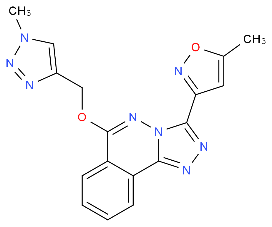 1-methyl-4-({[3-(5-methyl-1,2-oxazol-3-yl)-[1,2,4]triazolo[3,4-a]phthalazin-6-yl]oxy}methyl)-1H-1,2,3-triazole_分子结构_CAS_215874-86-5