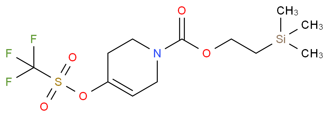 2-(trimethylsilyl)ethyl 4-(trifluoromethanesulfonyloxy)-1,2,3,6-tetrahydropyridine-1-carboxylate_分子结构_CAS_375854-77-6