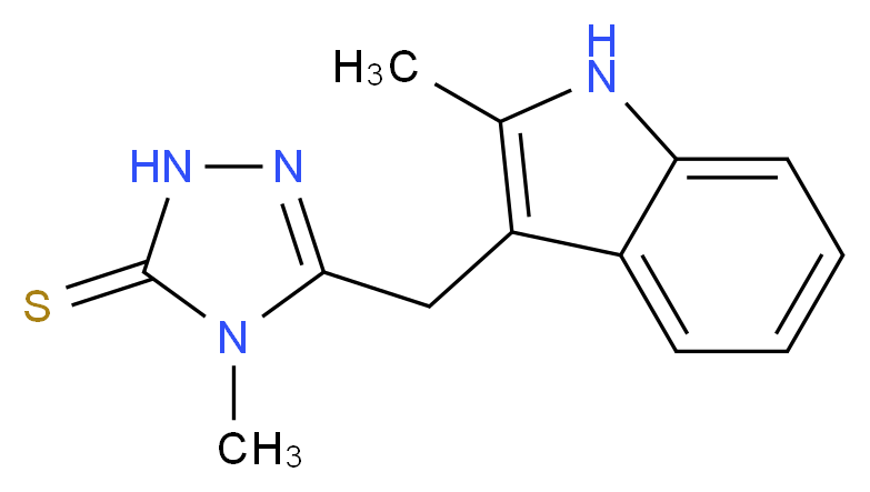 4-Methyl-5-(2-methyl-1H-indol-3-ylmethyl)-2,4-dihydro-[1,2,4]triazole-3-thione_分子结构_CAS_436096-84-3)