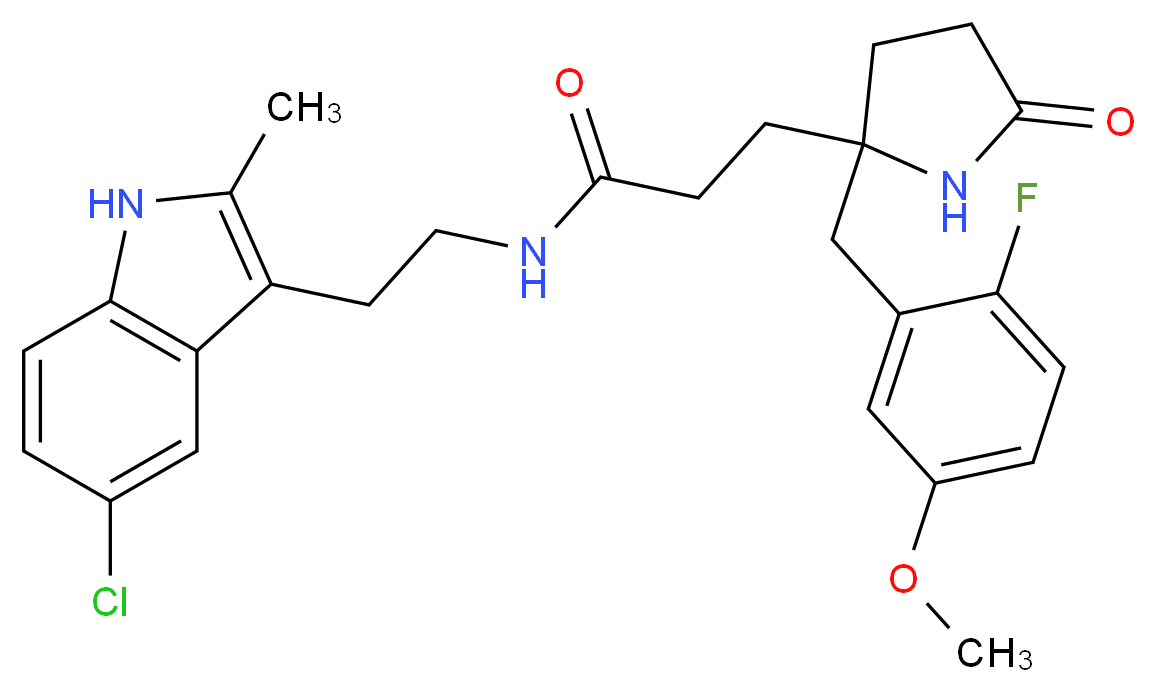 N-[2-(5-chloro-2-methyl-1H-indol-3-yl)ethyl]-3-[2-(2-fluoro-5-methoxybenzyl)-5-oxo-2-pyrrolidinyl]propanamide_分子结构_CAS_)