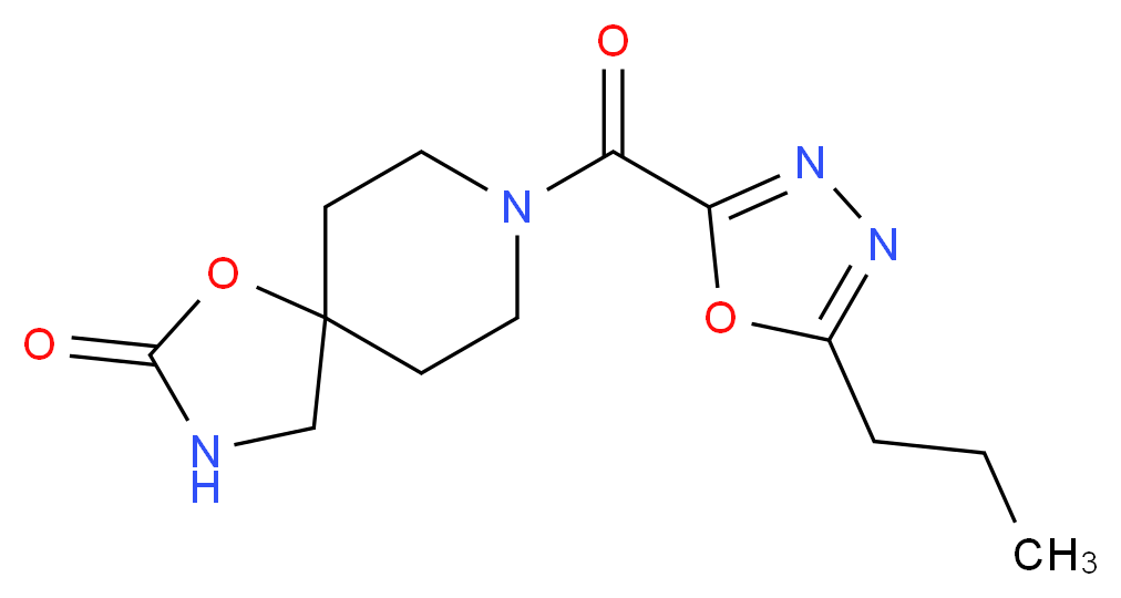 8-[(5-propyl-1,3,4-oxadiazol-2-yl)carbonyl]-1-oxa-3,8-diazaspiro[4.5]decan-2-one_分子结构_CAS_)