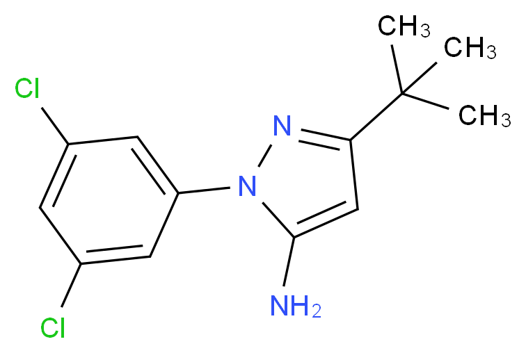 3-tert-butyl-1-(3,5-dichlorophenyl)-1H-pyrazol-5-amine_分子结构_CAS_1017781-15-5