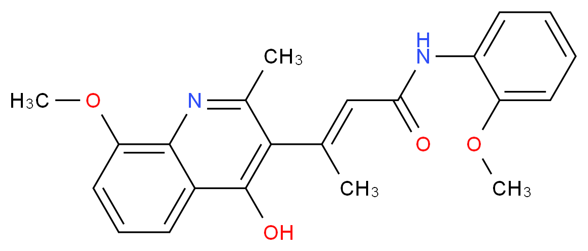 (2E)-3-(4-hydroxy-8-methoxy-2-methylquinolin-3-yl)-N-(2-methoxyphenyl)but-2-enamide_分子结构_CAS_1072944-93-4