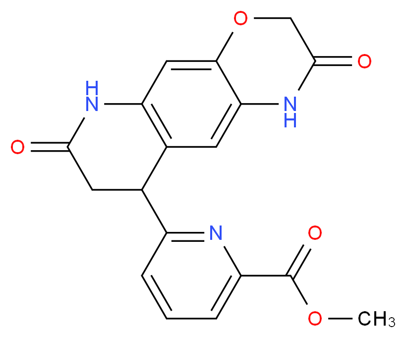 methyl 6-(2,7-dioxo-2,3,6,7,8,9-hexahydro-1H-[1,4]oxazino[3,2-g]quinolin-9-yl)pyridine-2-carboxylate_分子结构_CAS_)