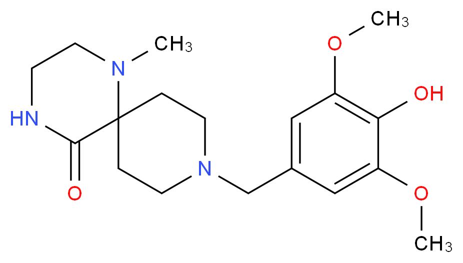 9-(4-hydroxy-3,5-dimethoxybenzyl)-1-methyl-1,4,9-triazaspiro[5.5]undecan-5-one_分子结构_CAS_)
