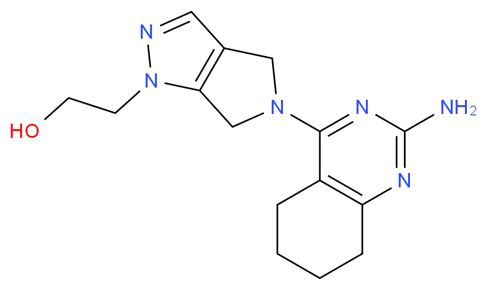 2-[5-(2-amino-5,6,7,8-tetrahydroquinazolin-4-yl)-5,6-dihydropyrrolo[3,4-c]pyrazol-1(4H)-yl]ethanol_分子结构_CAS_)