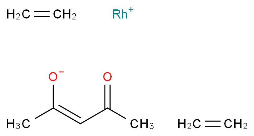 λ<sup>1</sup>-rhodium(1+) ion bis(ethene) (2Z)-4-oxopent-2-en-2-olate_分子结构_CAS_12082-47-2