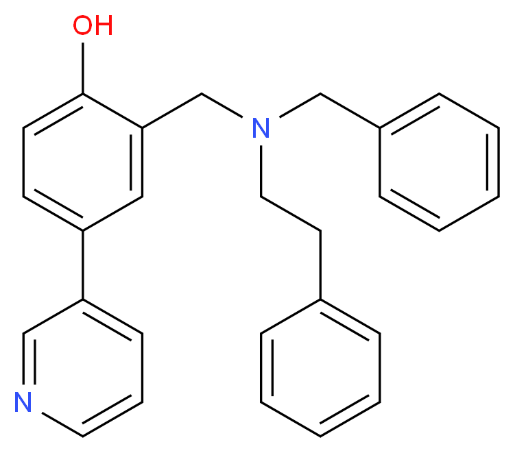 2-{[benzyl(2-phenylethyl)amino]methyl}-4-(3-pyridinyl)phenol_分子结构_CAS_)
