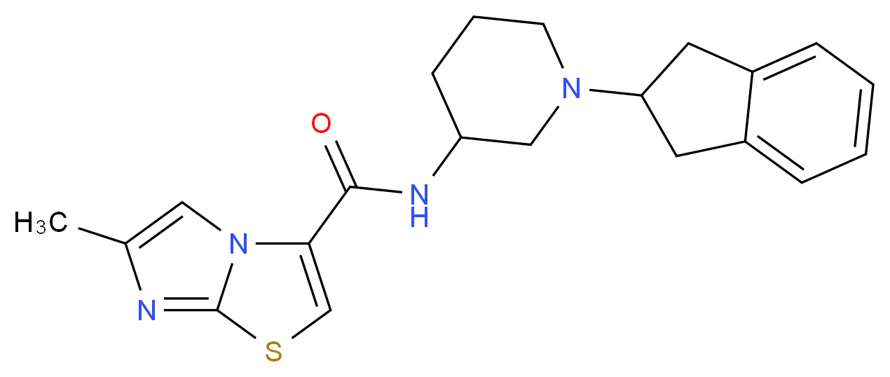 N-[1-(2,3-dihydro-1H-inden-2-yl)-3-piperidinyl]-6-methylimidazo[2,1-b][1,3]thiazole-3-carboxamide_分子结构_CAS_)