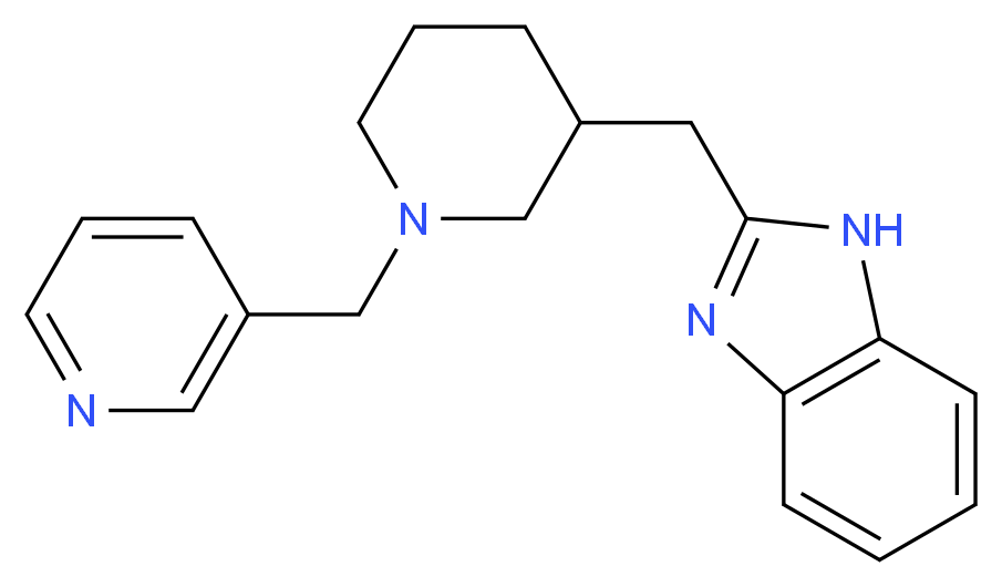 2-{[1-(3-pyridinylmethyl)-3-piperidinyl]methyl}-1H-benzimidazole_分子结构_CAS_)