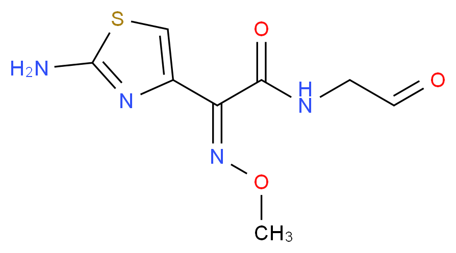 (2Z)-2-(2-amino-1,3-thiazol-4-yl)-2-(methoxyimino)-N-(2-oxoethyl)acetamide_分子结构_CAS_104301-63-5