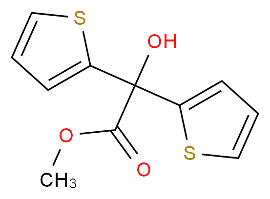 methyl 2-hydroxy-2,2-bis(thiophen-2-yl)acetate_分子结构_CAS_26447-85-8