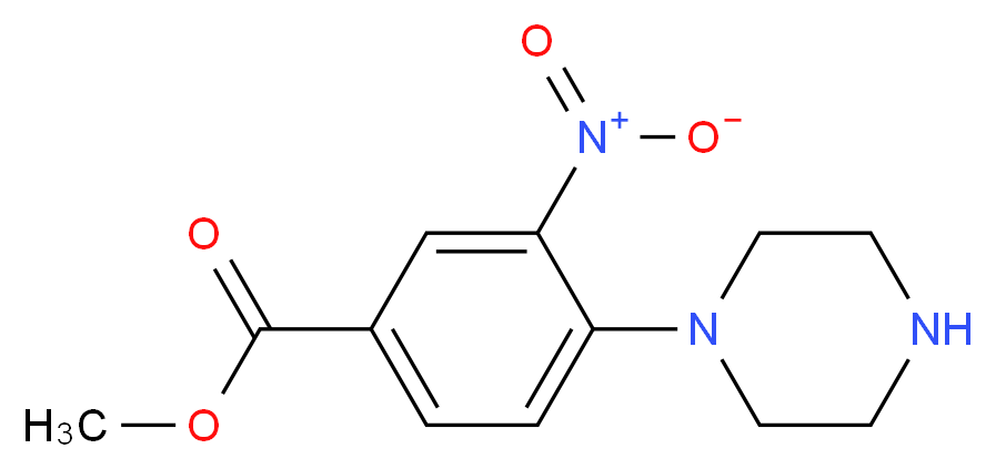 methyl 3-nitro-4-(piperazin-1-yl)benzoate_分子结构_CAS_192441-86-4
