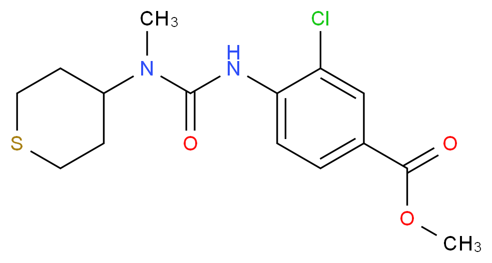 methyl 3-chloro-4-({[methyl(tetrahydro-2H-thiopyran-4-yl)amino]carbonyl}amino)benzoate_分子结构_CAS_)