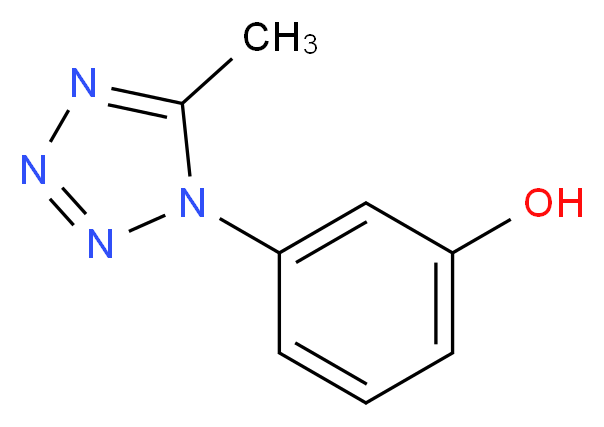 3-(5-methyl-1H-1,2,3,4-tetrazol-1-yl)phenol_分子结构_CAS_157124-40-8