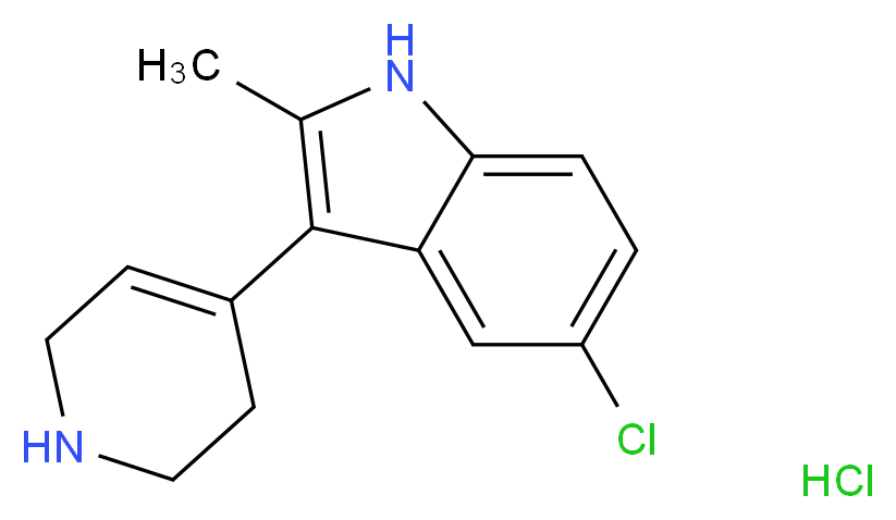 5-chloro-2-methyl-3-(1,2,3,6-tetrahydropyridin-4-yl)-1H-indole hydrochloride_分子结构_CAS_1171123-46-8