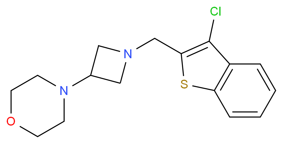 4-{1-[(3-chloro-1-benzothien-2-yl)methyl]azetidin-3-yl}morpholine_分子结构_CAS_)