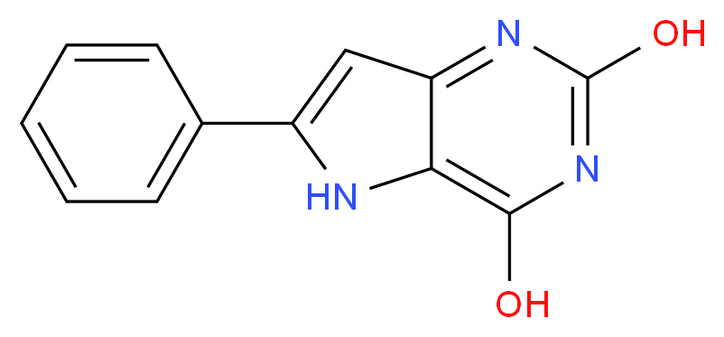 6-Phenyl-5H-pyrrolo[3,2-d]pyrimidine-2,4-diol_分子结构_CAS_34771-39-6)