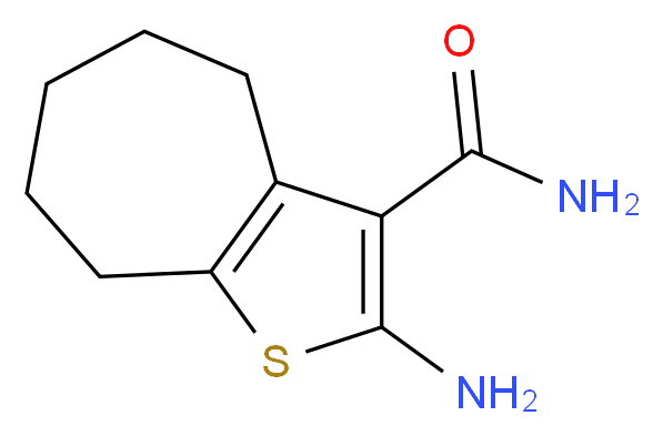 2-Amino-5,6,7,8-tetrahydro-4H-cyclohepta-[b]thiophene-3-carboxamide_分子结构_CAS_40106-12-5)