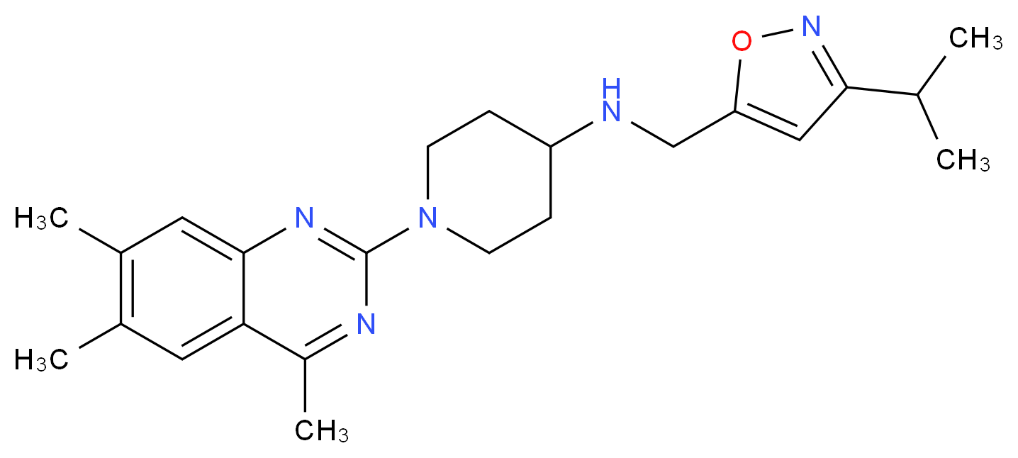 N-[(3-isopropyl-5-isoxazolyl)methyl]-1-(4,6,7-trimethyl-2-quinazolinyl)-4-piperidinamine_分子结构_CAS_)