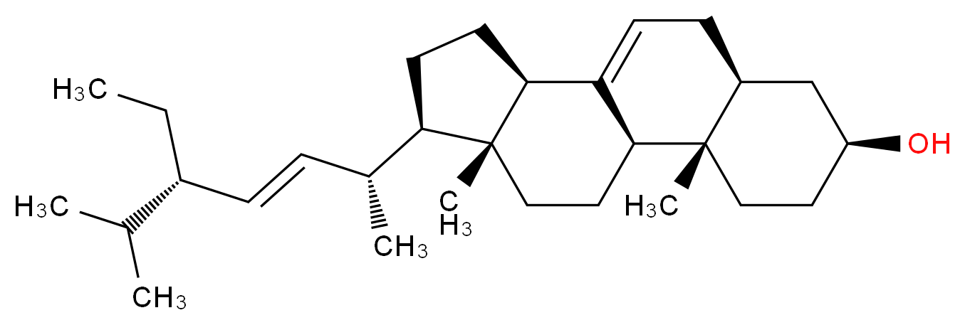 (1R,2S,5S,7S,11R,14R,15R)-14-[(2R,3E,5S)-5-ethyl-6-methylhept-3-en-2-yl]-2,15-dimethyltetracyclo[8.7.0.0<sup>2</sup>,<sup>7</sup>.0<sup>1</sup><sup>1</sup>,<sup>1</sup><sup>5</sup>]heptadec-9-en-5-ol_分子结构_CAS_481-18-5