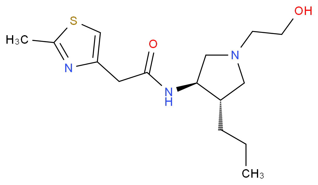N-[(3R*,4S*)-1-(2-hydroxyethyl)-4-propyl-3-pyrrolidinyl]-2-(2-methyl-1,3-thiazol-4-yl)acetamide_分子结构_CAS_)