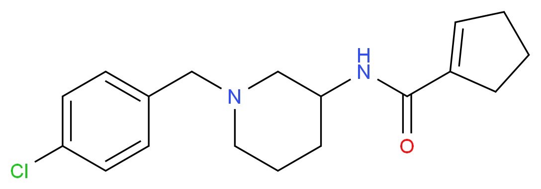 N-[1-(4-chlorobenzyl)-3-piperidinyl]-1-cyclopentene-1-carboxamide_分子结构_CAS_)