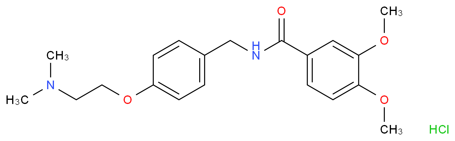 N-({4-[2-(dimethylamino)ethoxy]phenyl}methyl)-3,4-dimethoxybenzamide hydrochloride_分子结构_CAS_122892-31-3