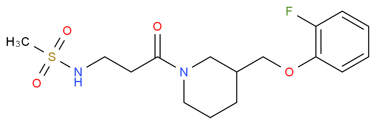 N-(3-{3-[(2-fluorophenoxy)methyl]-1-piperidinyl}-3-oxopropyl)methanesulfonamide (non-preferred name)_分子结构_CAS_)