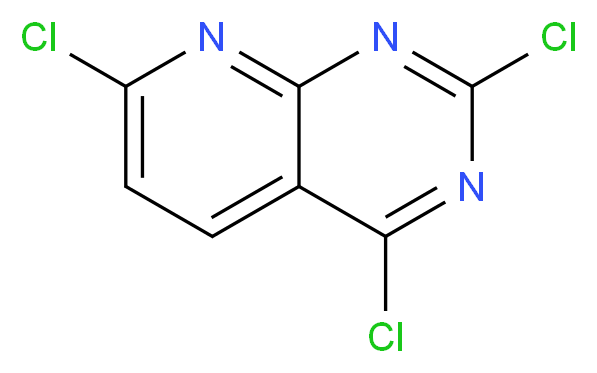 2,4,7-trichloropyrido[2,3-d]pyrimidine_分子结构_CAS_938443-20-0