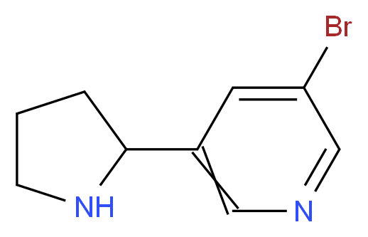 3-bromo-5-(pyrrolidin-2-yl)pyridine_分子结构_CAS_71719-06-7