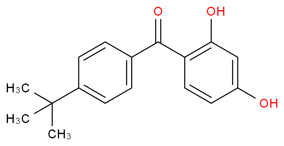 [4-(tert-butyl)phenyl](2,4-dihydroxyphenyl)methanone_分子结构_CAS_21332-56-9)