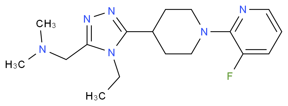 ({4-ethyl-5-[1-(3-fluoropyridin-2-yl)piperidin-4-yl]-4H-1,2,4-triazol-3-yl}methyl)dimethylamine_分子结构_CAS_)