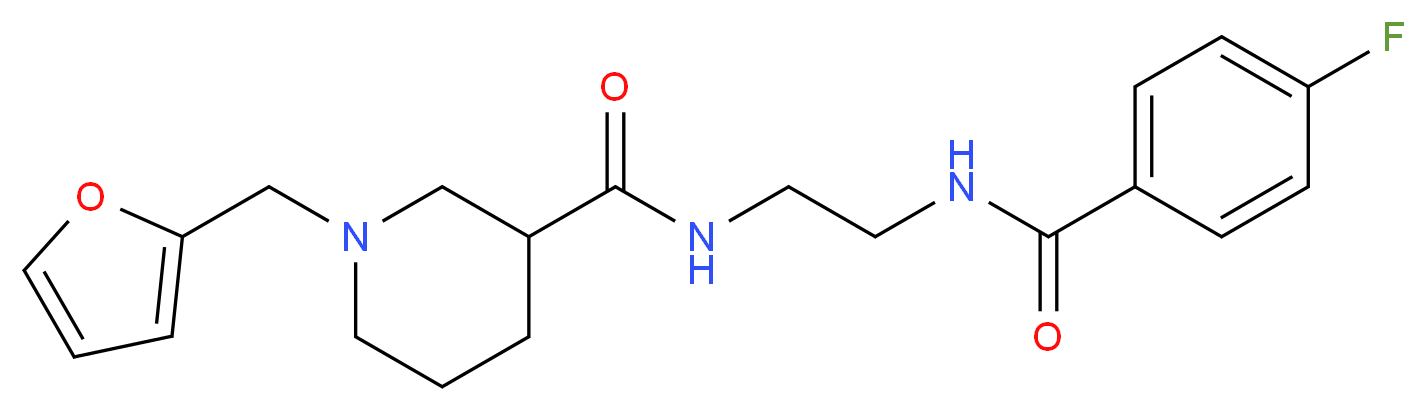 N-{2-[(4-fluorobenzoyl)amino]ethyl}-1-(2-furylmethyl)-3-piperidinecarboxamide_分子结构_CAS_)