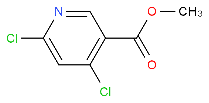 3-Pyridinecarboxylic acid, 4,6-dichloro-, methyl ester_分子结构_CAS_65973-52-6)
