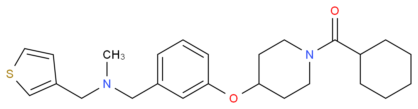 (3-{[1-(cyclohexylcarbonyl)-4-piperidinyl]oxy}benzyl)methyl(3-thienylmethyl)amine_分子结构_CAS_)