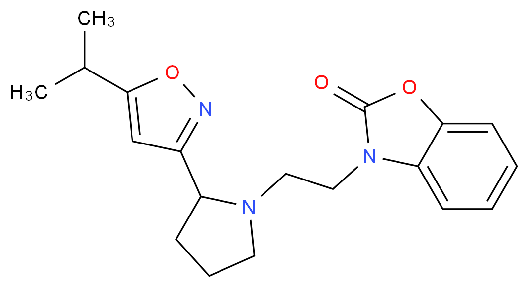 3-{2-[2-(5-isopropylisoxazol-3-yl)pyrrolidin-1-yl]ethyl}-1,3-benzoxazol-2(3H)-one_分子结构_CAS_)
