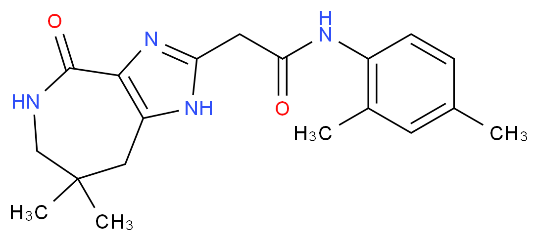 2-(7,7-dimethyl-4-oxo-1,4,5,6,7,8-hexahydroimidazo[4,5-c]azepin-2-yl)-N-(2,4-dimethylphenyl)acetamide_分子结构_CAS_)