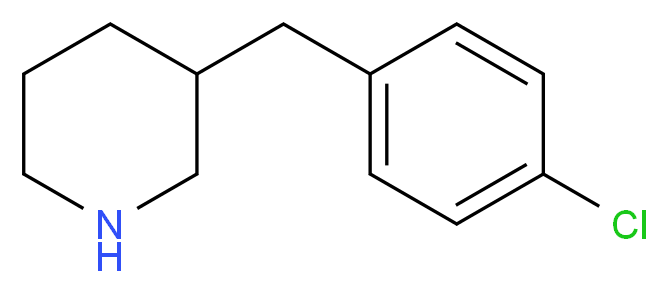 3-[(4-chlorophenyl)methyl]piperidine_分子结构_CAS_136422-52-1