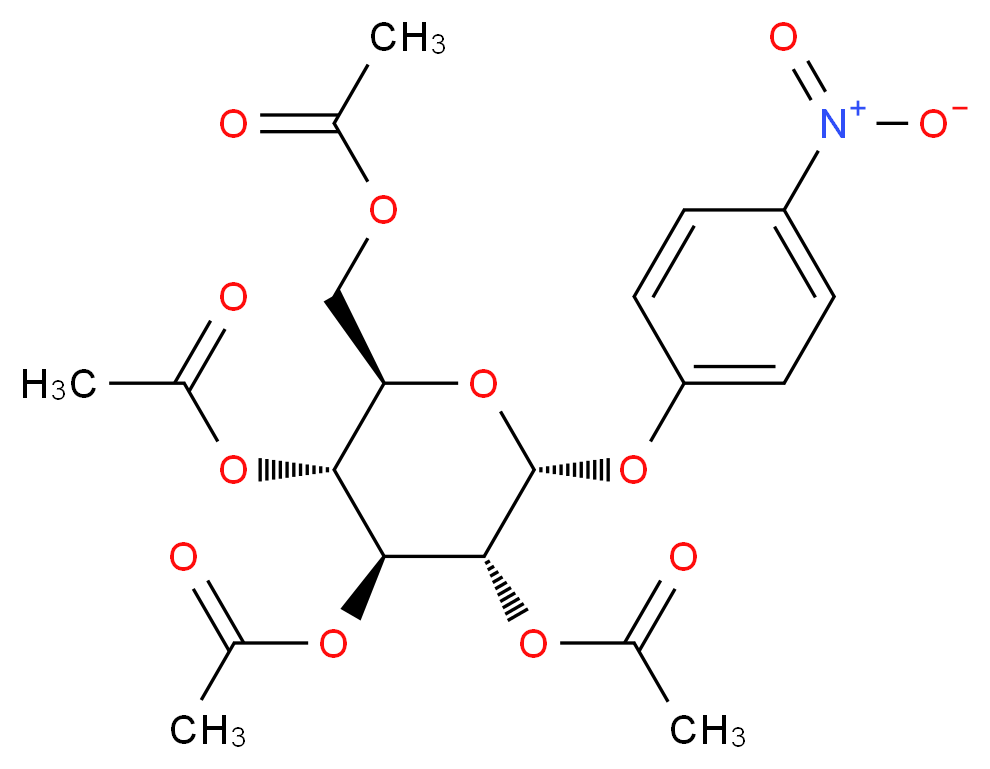 p-Nitrophenyl-2,3,4,6-tetra-O-acetyl-α-D-glucopyranoside _分子结构_CAS_14131-42-1)