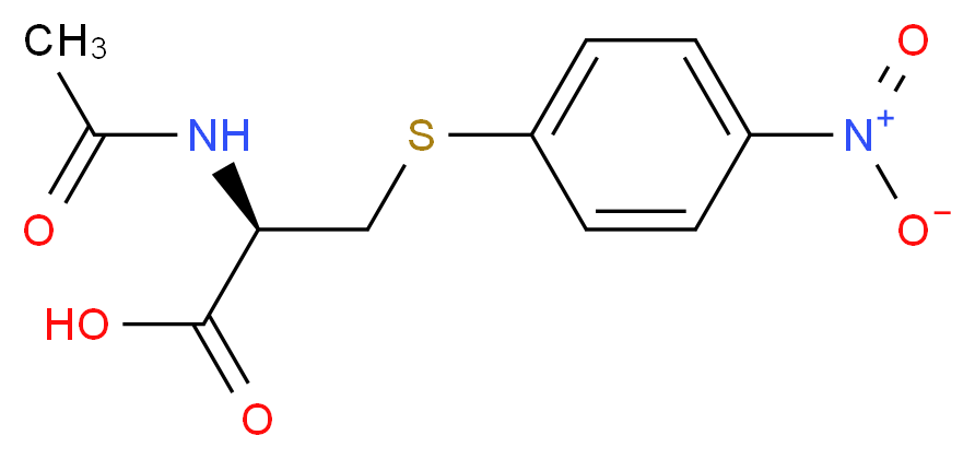 (2R)-2-acetamido-3-[(4-nitrophenyl)sulfanyl]propanoic acid_分子结构_CAS_91088-55-0