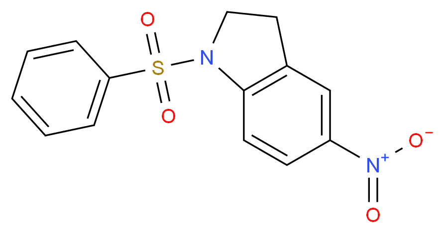 1-(benzenesulfonyl)-5-nitro-2,3-dihydro-1H-indole_分子结构_CAS_519056-50-9
