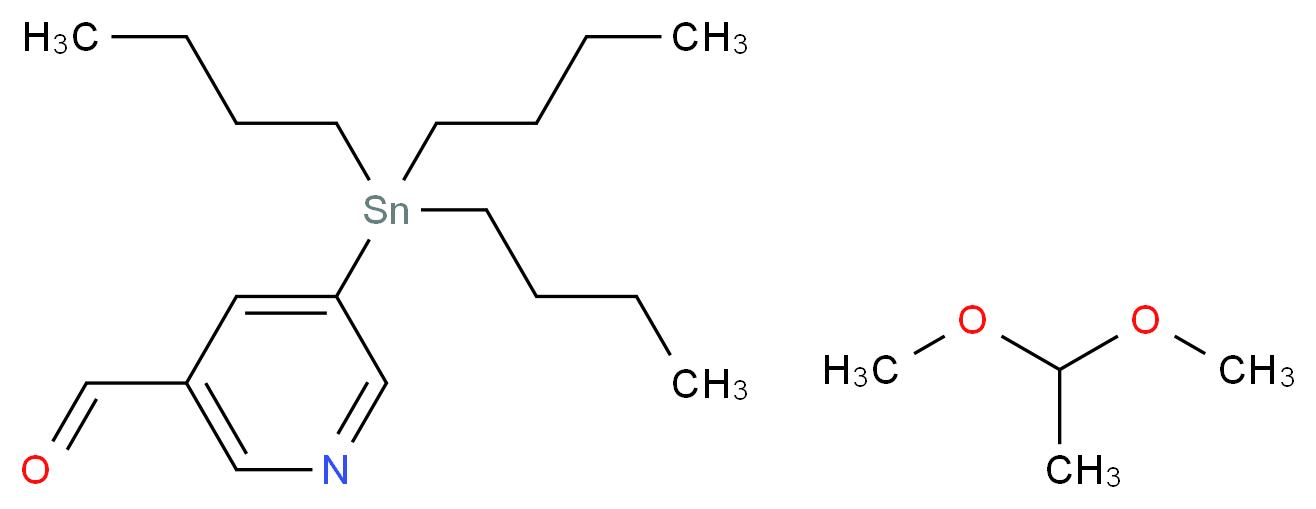 1,1-dimethoxyethane; 5-(tributylstannyl)pyridine-3-carbaldehyde_分子结构_CAS_1264193-67-0