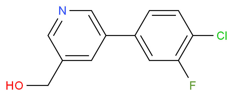 (5-(4-Chloro-3-fluorophenyl)pyridin-3-yl)Methanol_分子结构_CAS_1346691-95-9)