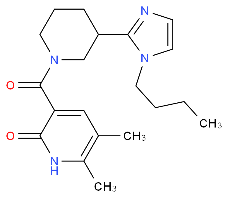 3-{[3-(1-butyl-1H-imidazol-2-yl)-1-piperidinyl]carbonyl}-5,6-dimethyl-2(1H)-pyridinone_分子结构_CAS_)