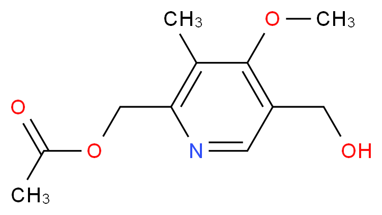 [5-(hydroxymethyl)-4-methoxy-3-methylpyridin-2-yl]methyl acetate_分子结构_CAS_120003-77-2