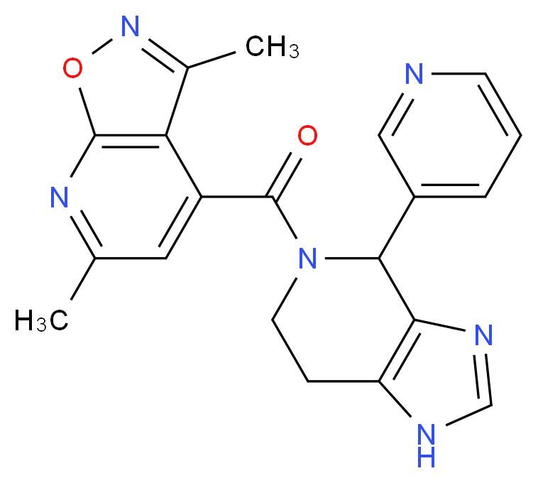 3,6-dimethyl-4-[(4-pyridin-3-yl-1,4,6,7-tetrahydro-5H-imidazo[4,5-c]pyridin-5-yl)carbonyl]isoxazolo[5,4-b]pyridine_分子结构_CAS_)