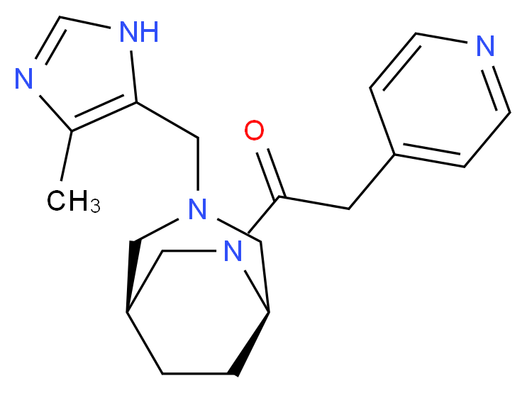 (1S*,5R*)-3-[(4-methyl-1H-imidazol-5-yl)methyl]-6-(4-pyridinylacetyl)-3,6-diazabicyclo[3.2.2]nonane_分子结构_CAS_)