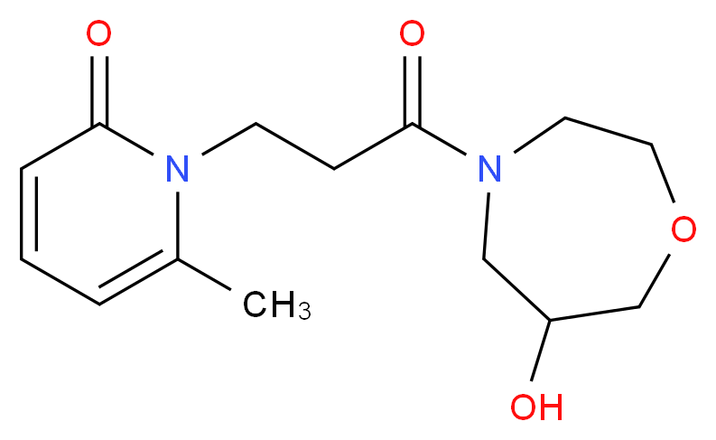 1-[3-(6-hydroxy-1,4-oxazepan-4-yl)-3-oxopropyl]-6-methylpyridin-2(1H)-one_分子结构_CAS_)