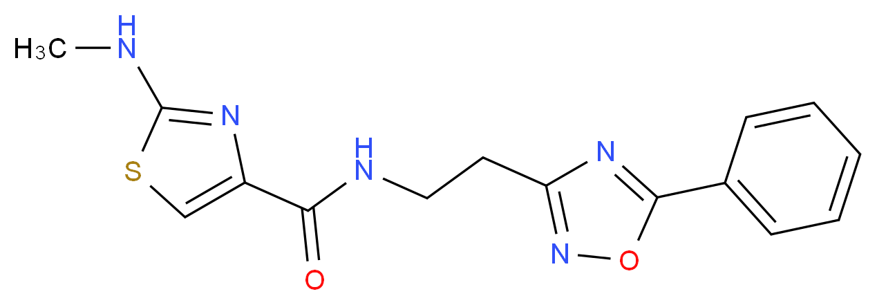 2-(methylamino)-N-[2-(5-phenyl-1,2,4-oxadiazol-3-yl)ethyl]-1,3-thiazole-4-carboxamide_分子结构_CAS_)
